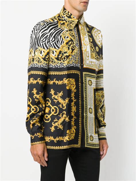 mens black versace shirt|authentic Versace shirts.